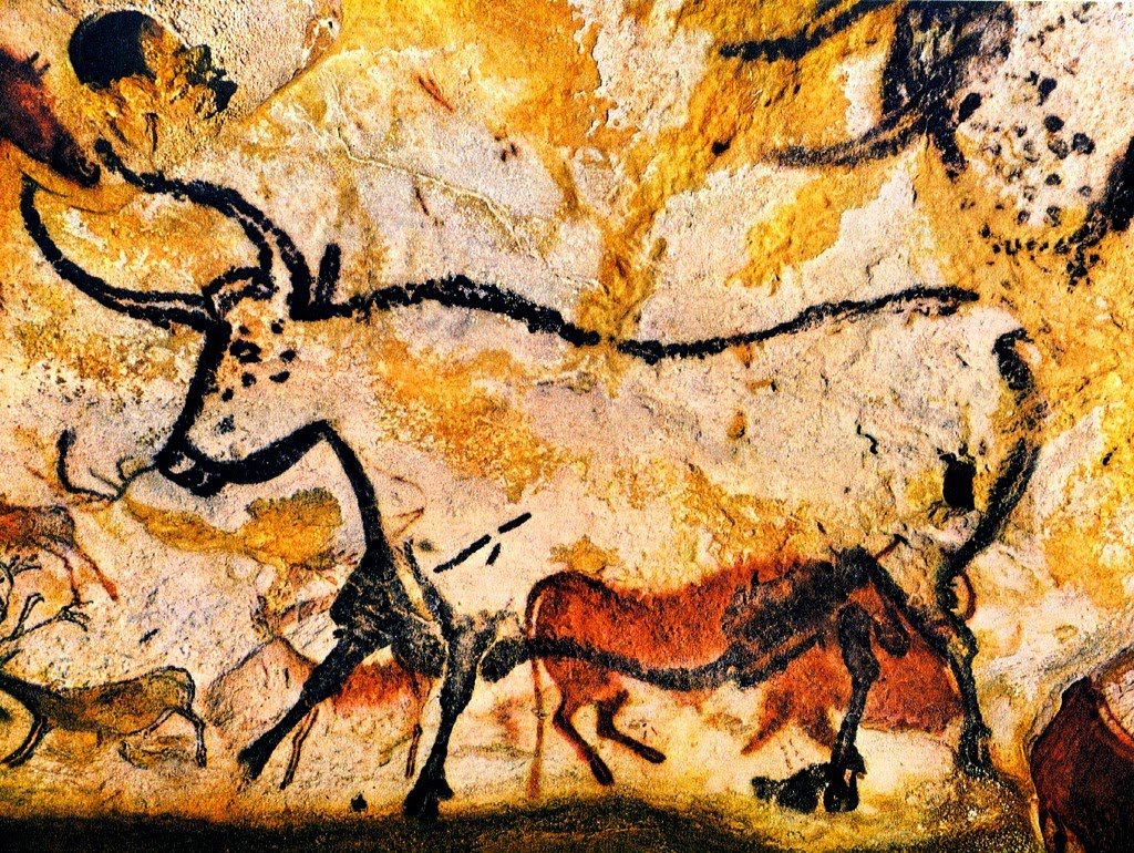 Desenhos nas cavernas de Lascaux na França