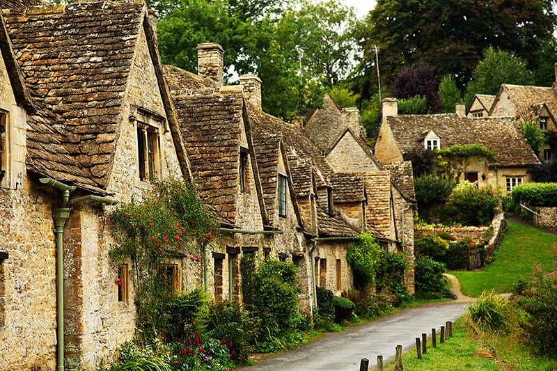 Construções nas aldeias de Cotswolds