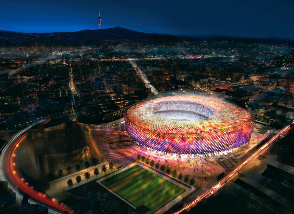 Estádio Camp Nou em Barcelona visto de fora