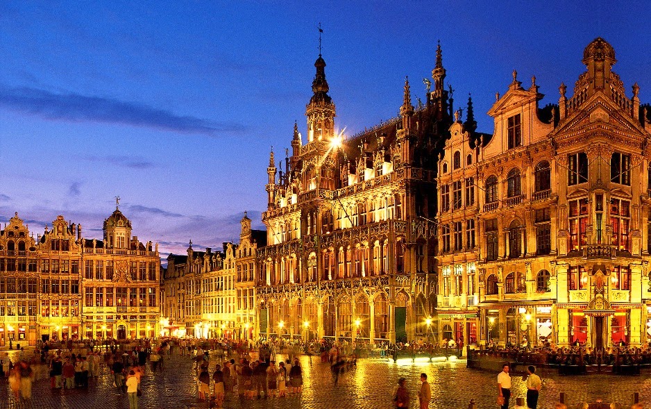 Construções na Grand Place em Bruxelas