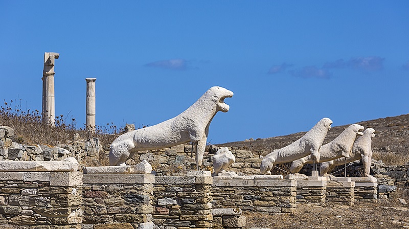 Ruínas na ilha de Mykonos