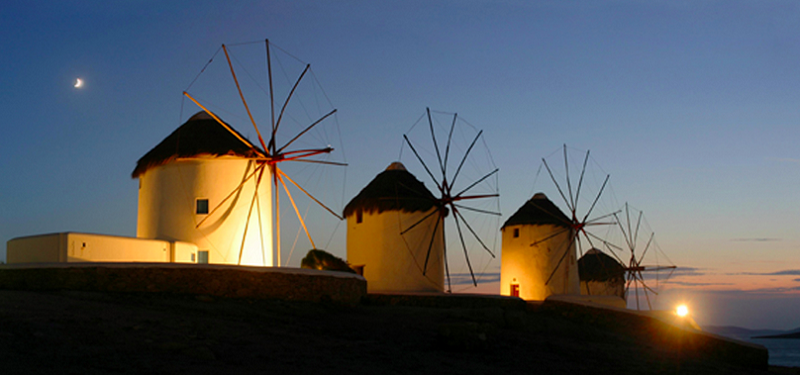 Atração turística da ilha de Mykonos