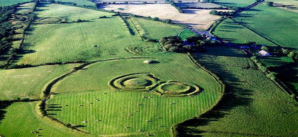 Vista da região de Hill of Tara em Dublin na Irlanda