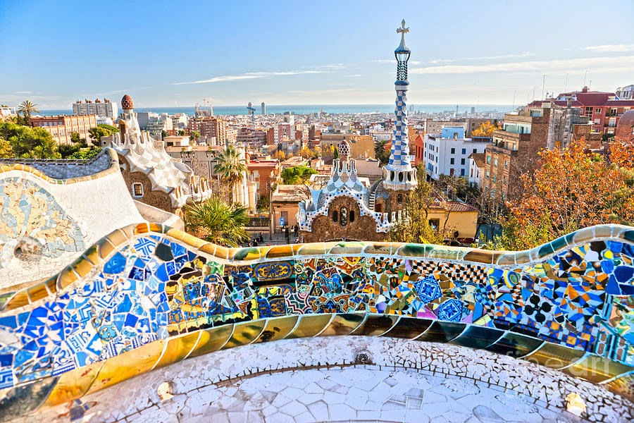 Vista do Parque Guell em Barcelona