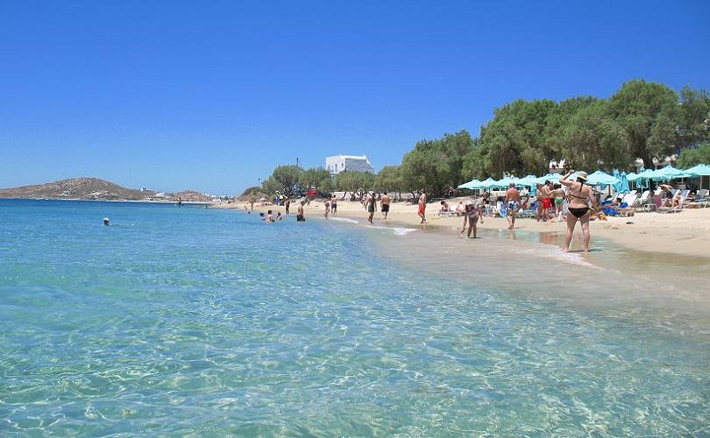 Praia Agia Anna na ilha de Naxos