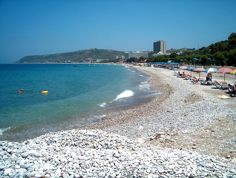 Praia Ixia na ilha de Rodes