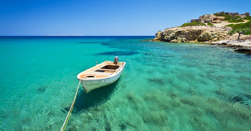 Mar da ilha de Creta na Grécia