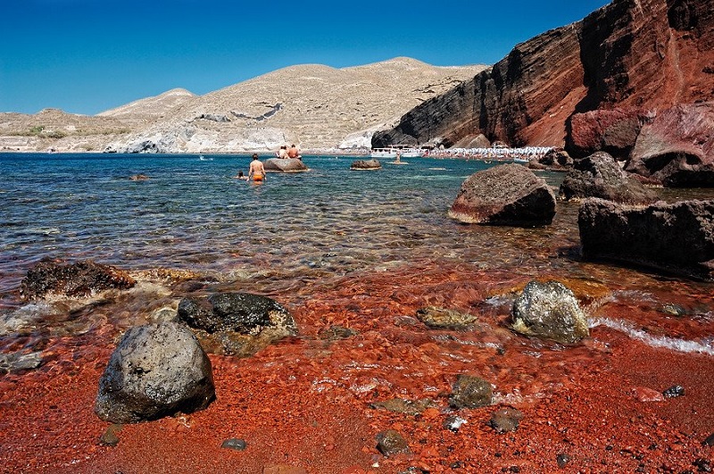 Red Beach em Santorini