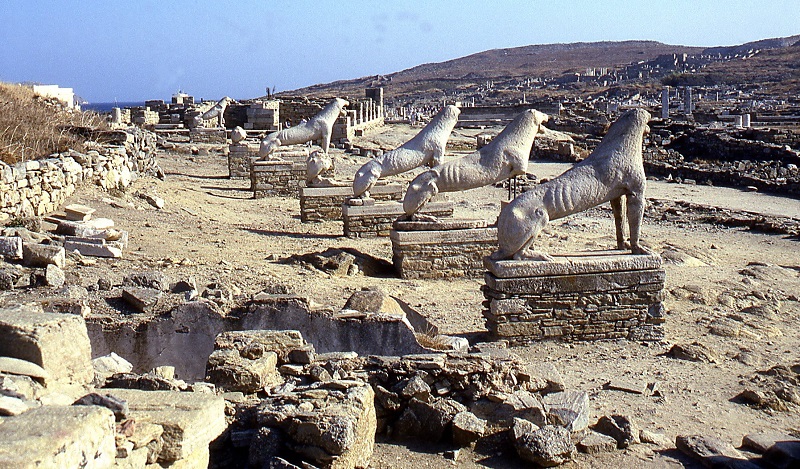 Delos na ilha de Mykonos