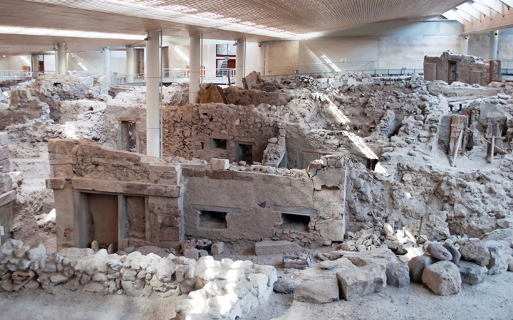 Sítio Arqueológico de Akrotiri em Santorini