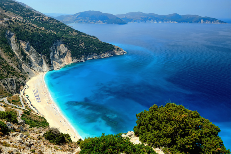 Praia de Myrtos na ilha de Cefalônia