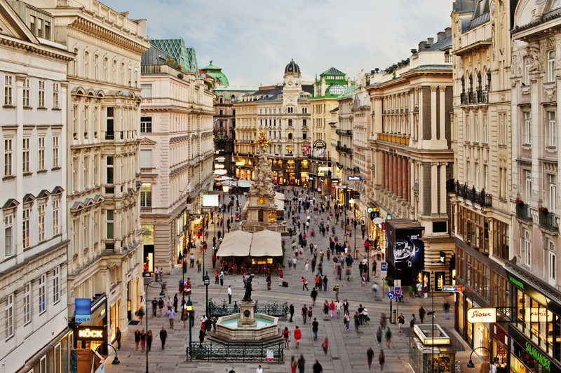 Rua Karntner Strasse em Viena | Áustria